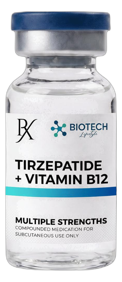 Biotech Lifestyle compounded Tirzepatide prescription vial